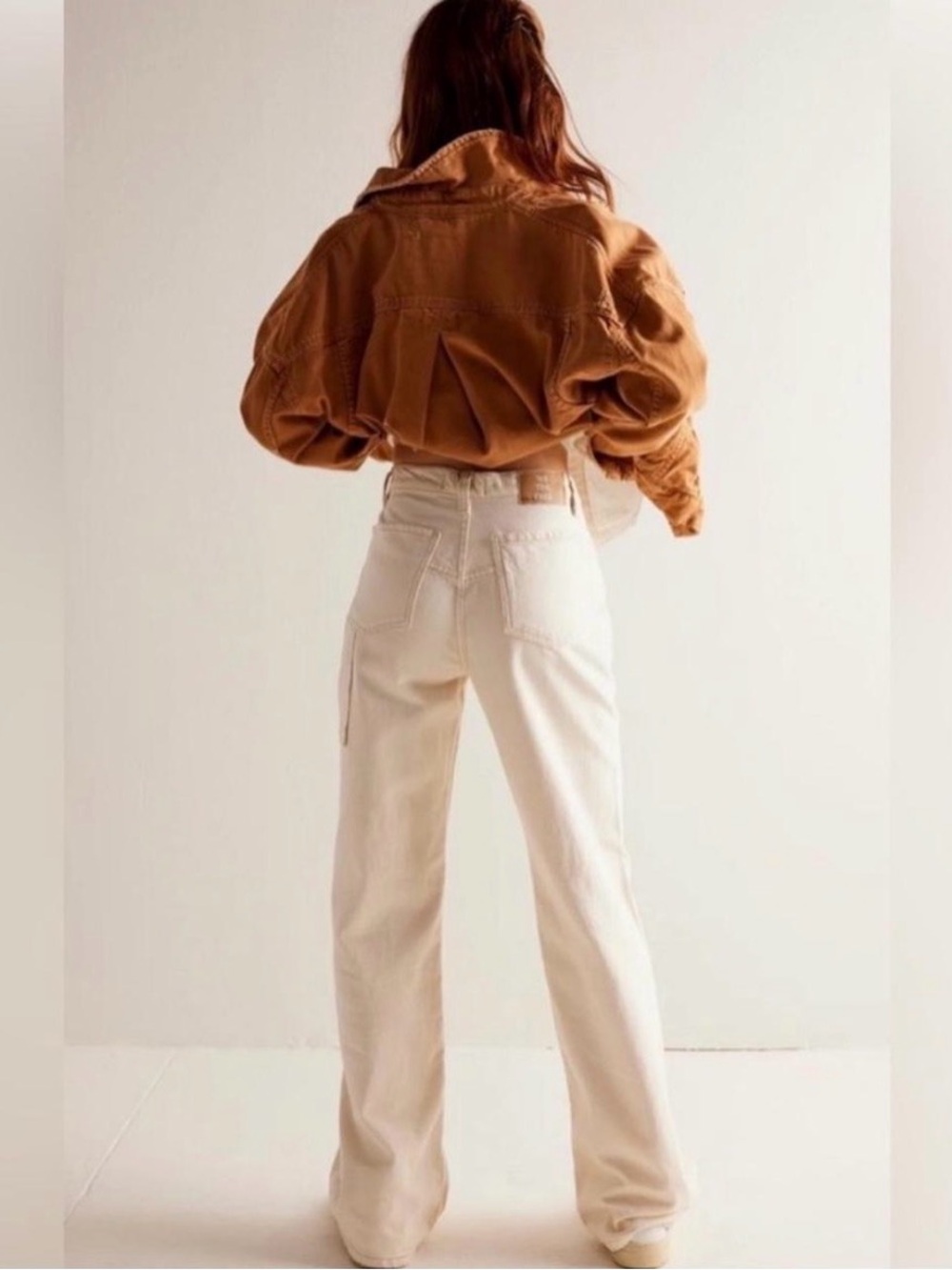 We The Free Tinsley Baggy Cream Mid-Rise Straight Leg Jeans